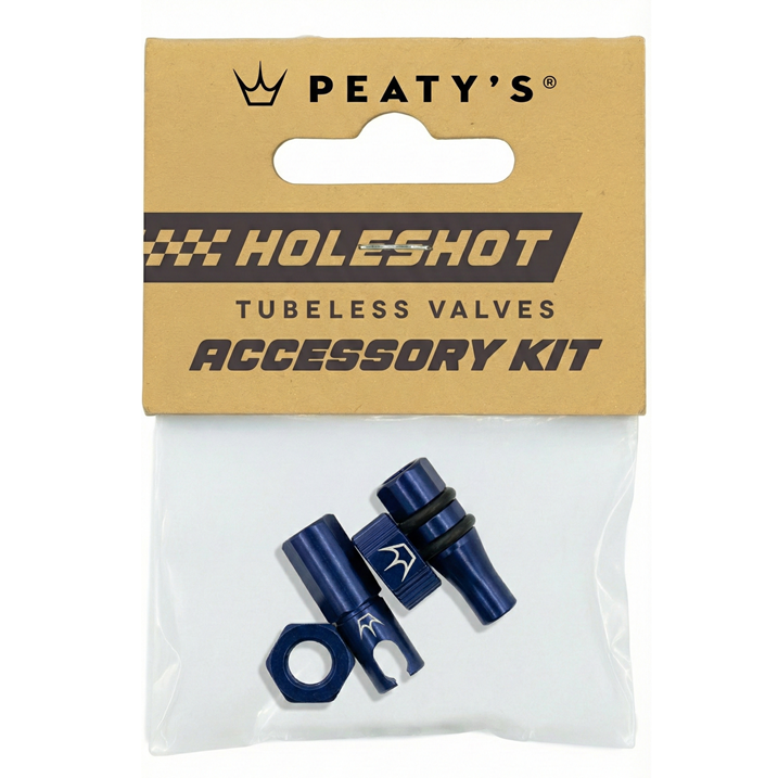 Ventilkappen- und Ventilmuttern-Kit PEATY'S HOLESHOT FAST FLOW Blau