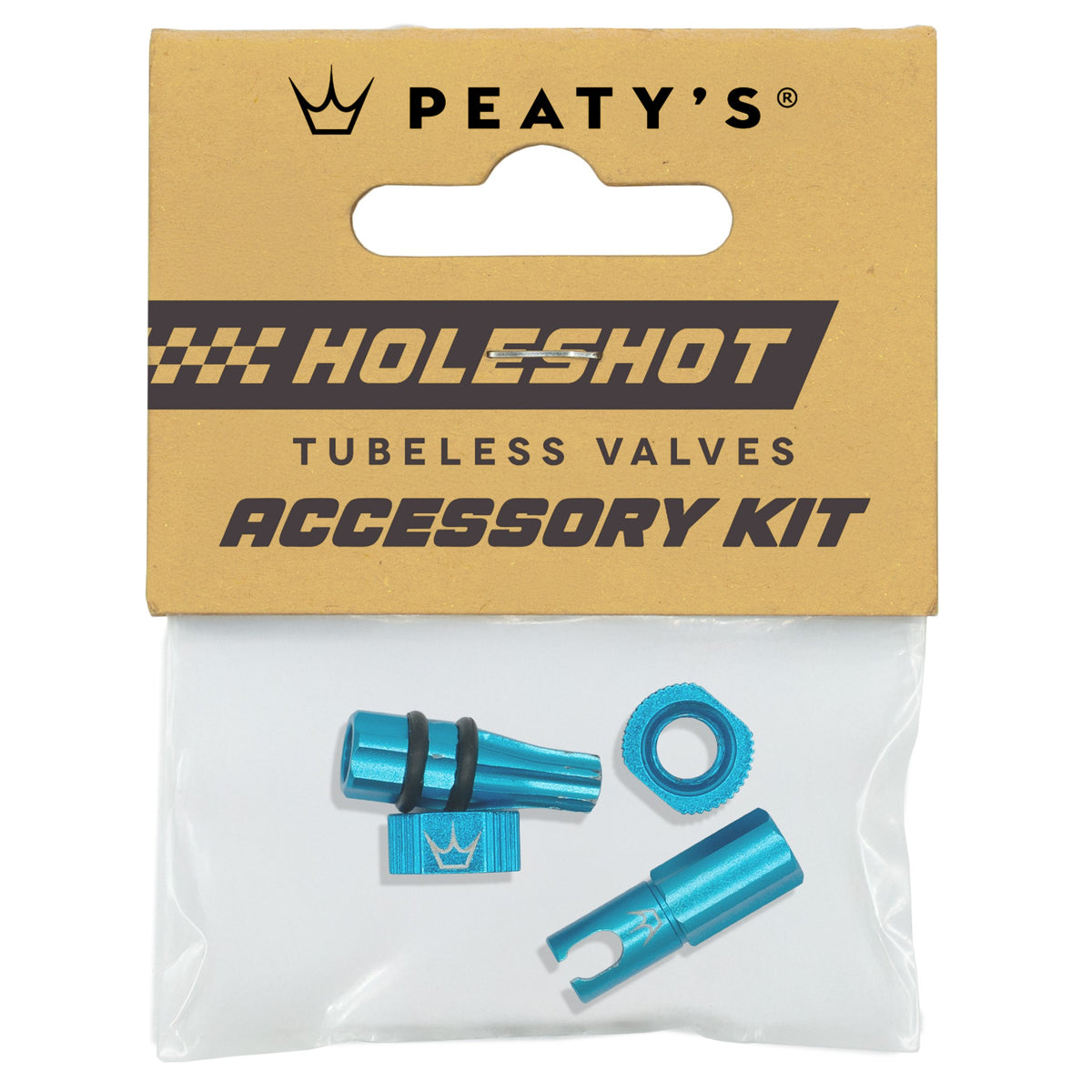 Ventilkappen- und Ventilmuttern-Kit PEATY'S HOLESHOT FAST FLOW Türkis