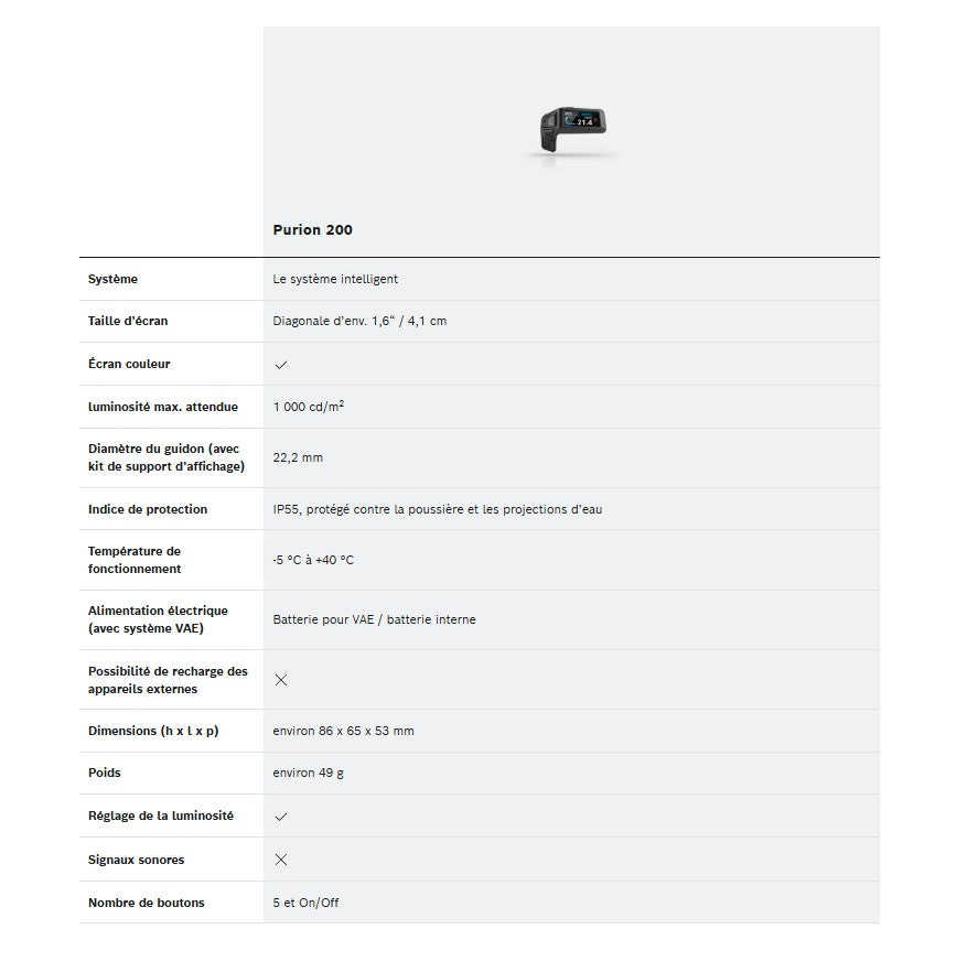 Display BOSCH PURION 200