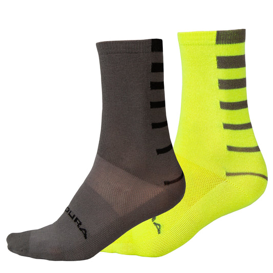 Socken ENDURA COOLMAX STRIPE 2 Paar Gelb/Grau