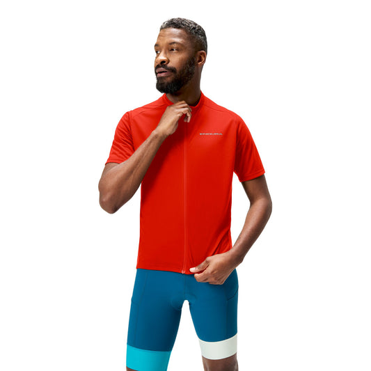 Trikot ENDURA LOOP ZIPPED Kurzarm Rot