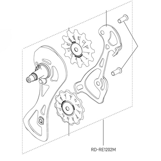 Kompletter Hinterer Schaltwerk-Käfig CAMPAGNOLO RECORD 12V Mittlerer Käfig