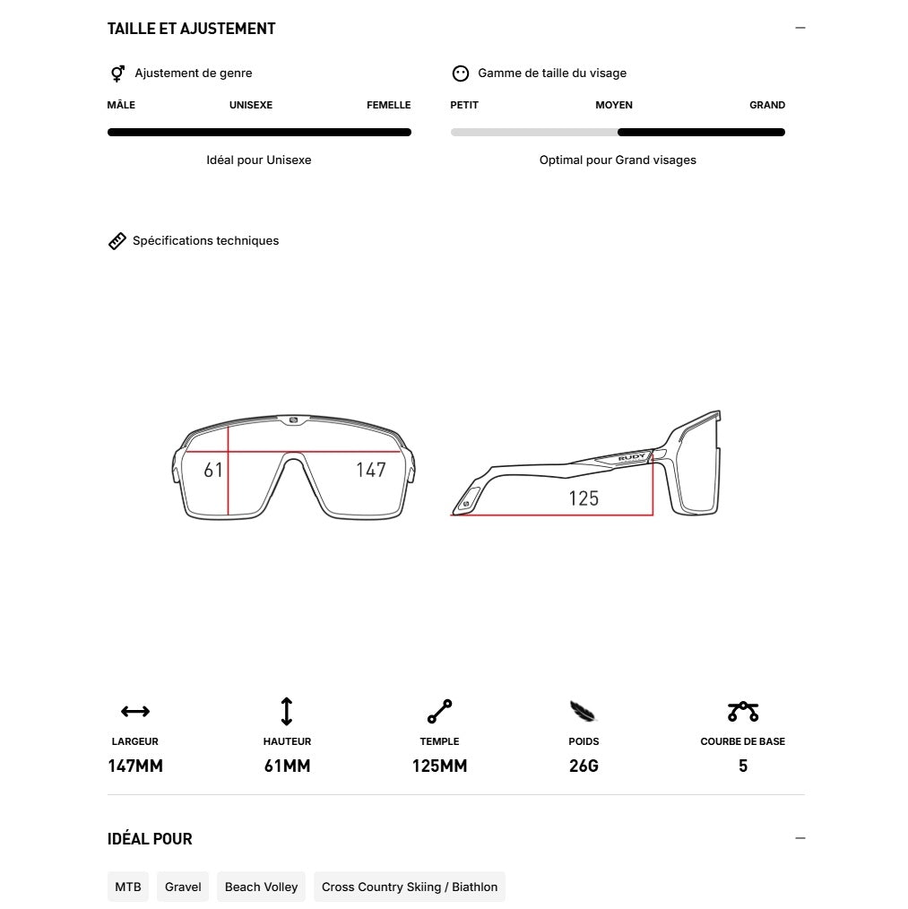 Brille RUDY PROJECT SPINSHIELD Schwarz Gläser RP Optics Multilaser Blue