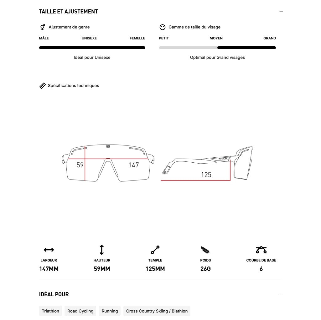 Brille RUDY PROJECT SPINSHIELD PRO Schwarz Gläser RP Optics Multilaser Red