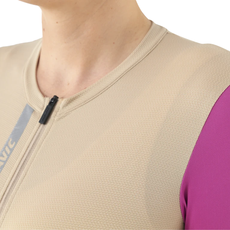 Trikot MAVIC ESSENTIAL Kurzarm Damen Beige/Fuchsia