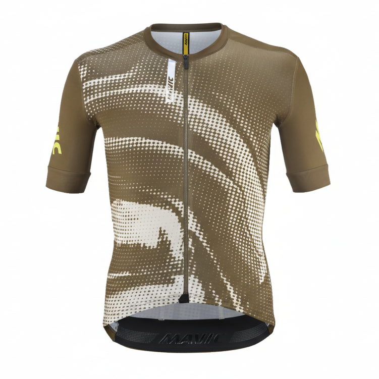 Trikot MAVIC AKSIUM GRAPHIC Kurzarm Beige/Braun