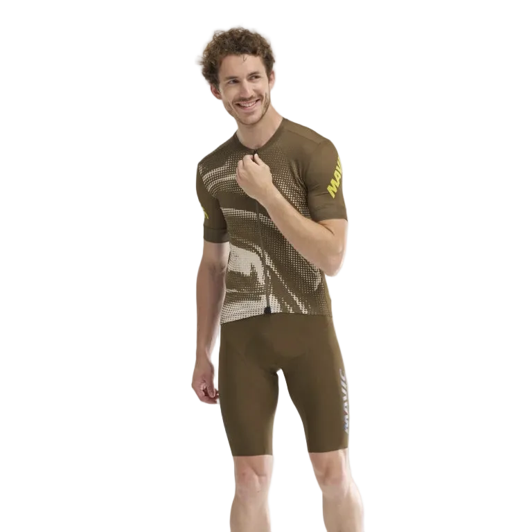 Trikot MAVIC AKSIUM GRAPHIC Kurzarm Beige/Braun