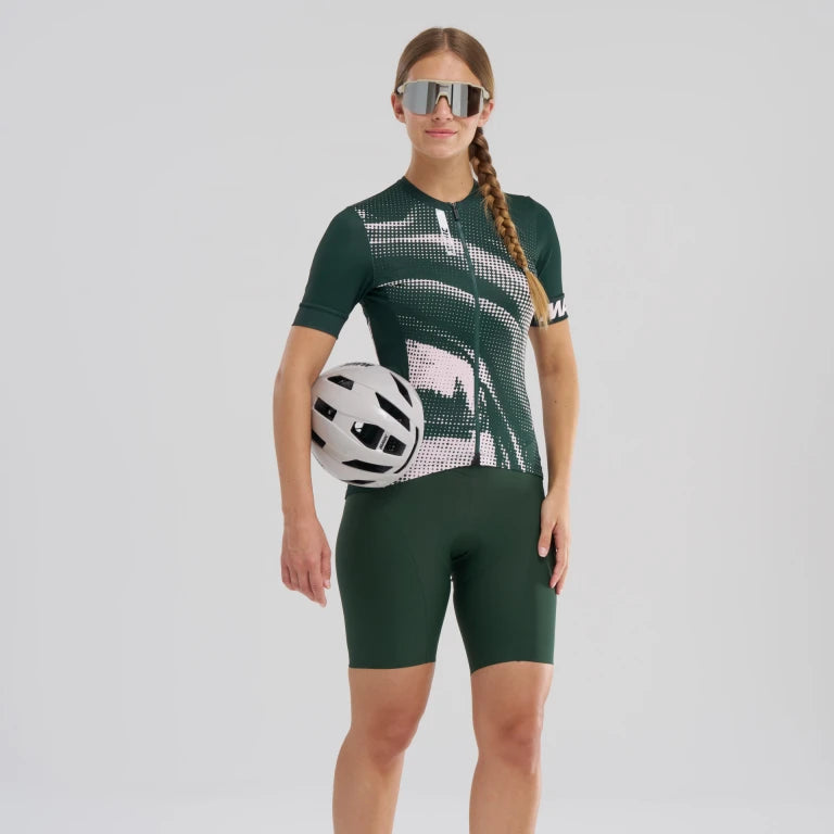 Trikot MAVIC AKSIUM GRAPHIC Kurzarm Damen Khaki/Rosa
