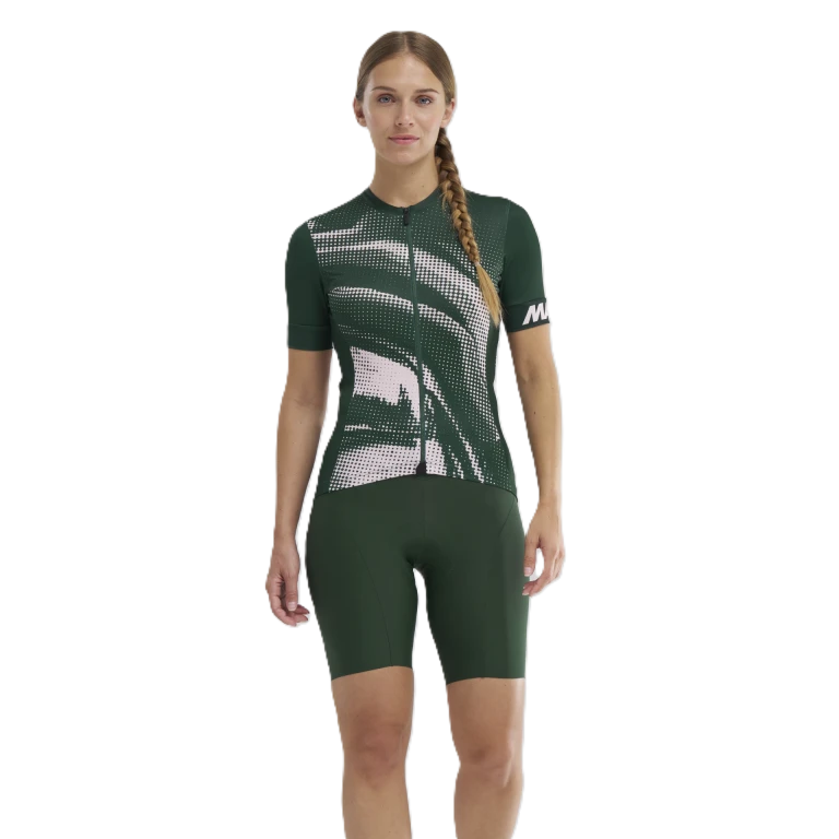 Trikot MAVIC AKSIUM GRAPHIC Kurzarm Damen Khaki/Rosa