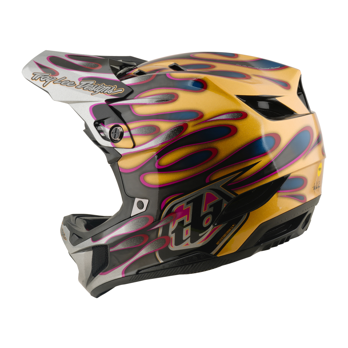MTB-Helm TROY LEE DESIGNS D4 CARBON MIPS Overspray Gold/Schwarz
