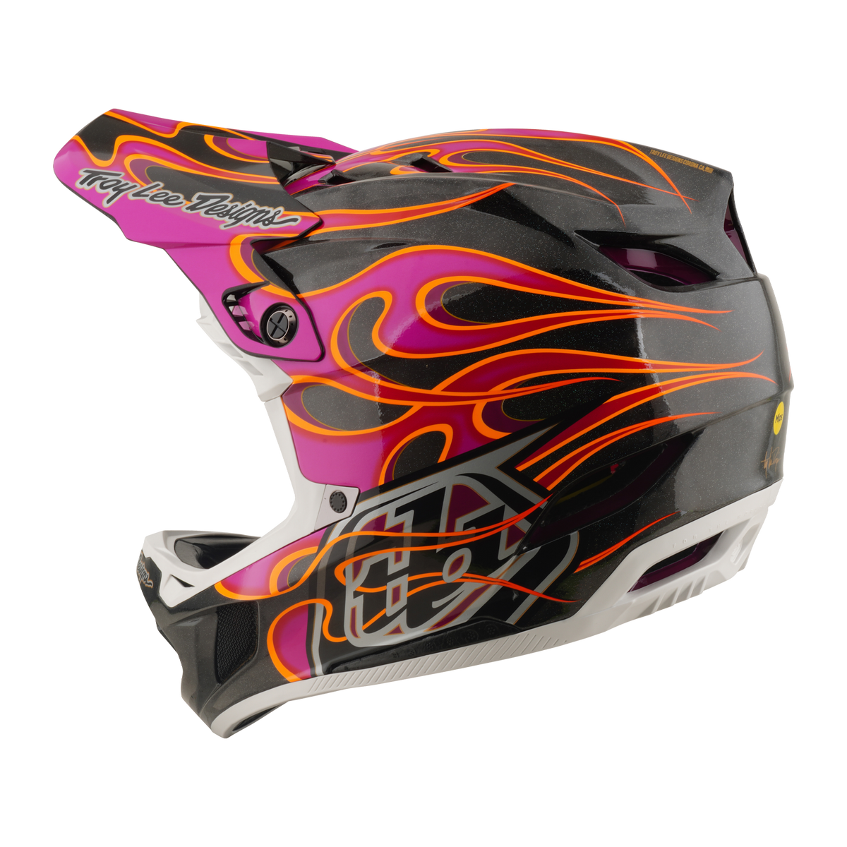 MTB-Helm TROY LEE DESIGNS D4 CARBON MIPS Torched Carbon/Magenta