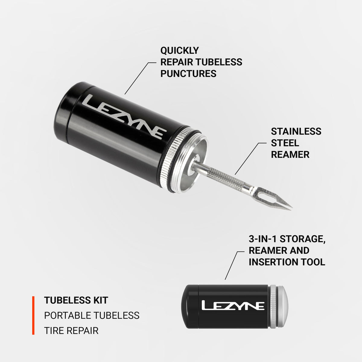 LEZYNE Tubeless-Reparaturset Schwarz