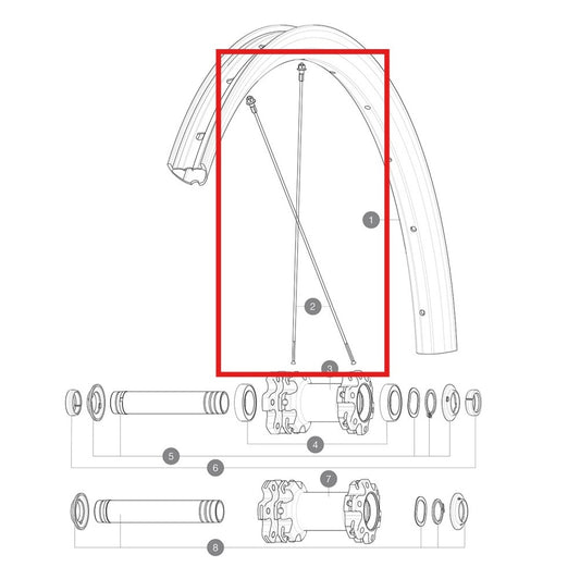 Kit 12 Speichen Vorder-/Hinterrad MAVIC CROSSMAX ELITE CARBON 27.5'' Rund 271mm Stahl-Nippel