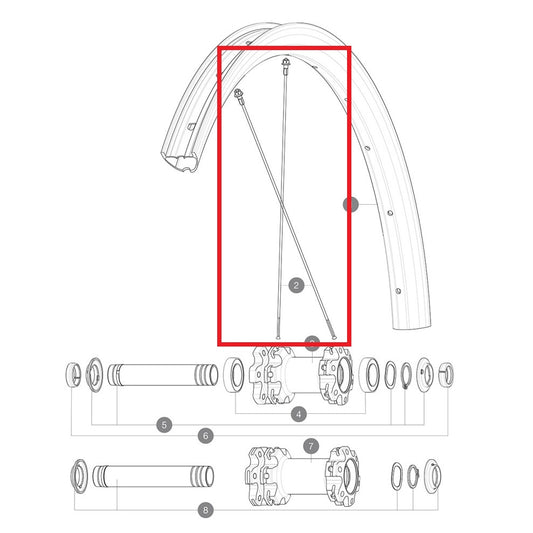 Kit 12 Speichen Vorder-/Hinterrad MAVIC CROSSMAX ELITE CARBON 29'' Rund 290mm Stahlnippel