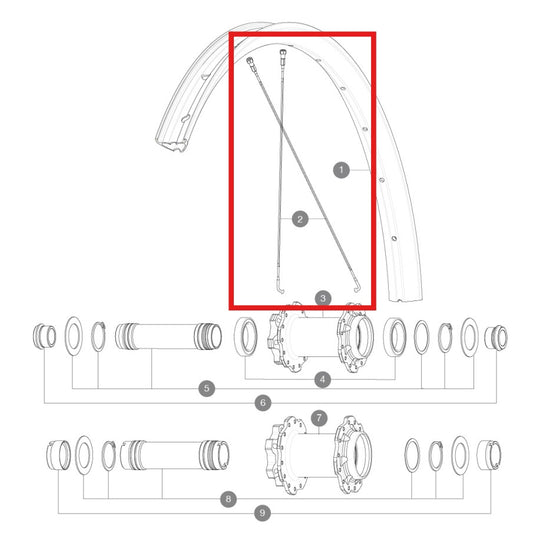 Kit 14 Speichen Vorder-/Hinterrad MAVIC J BENT 298mm für DEEMAX DH 29'' 298mm Mutter Stahl