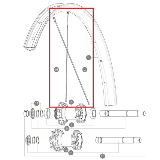 Kit 14 Speichen Hd MAVIC E-DEEMAX 29" 305mm