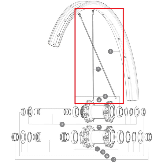 Kit 14 Speichen Hd MAVIC E-DEEMAX 303mm