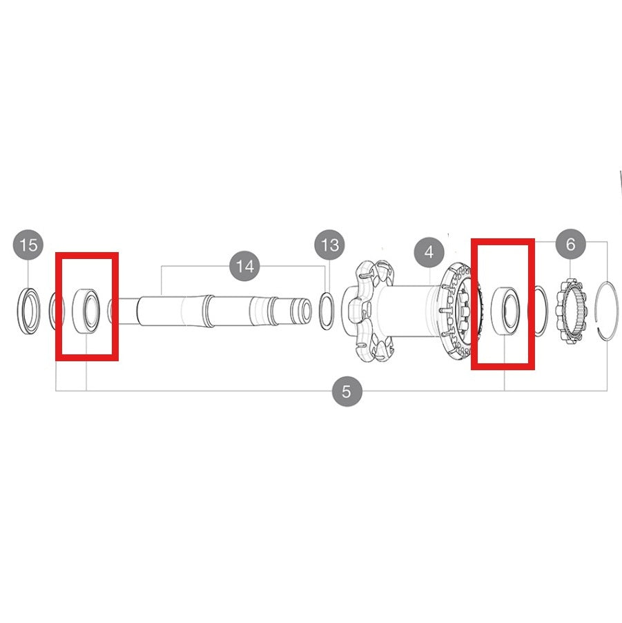 Kit 2 Hinterradnabenlager MAVIC 15x26x7mm + 17x28x7mm für System ID360