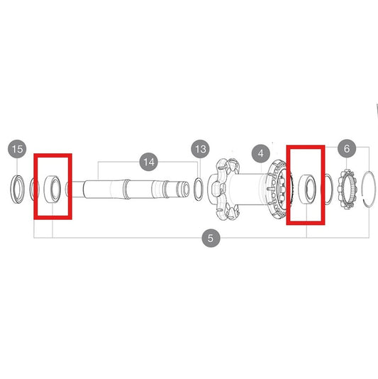Kit 2 Hinterradnabenlager MAVIC 15x26x7mm + 17x28x7mm für System ID360