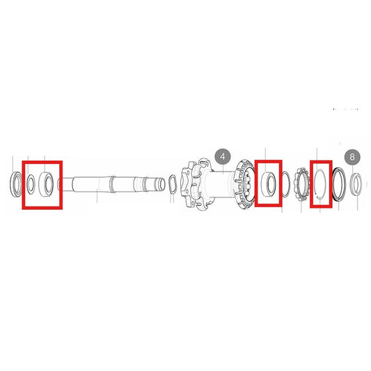 Kit 2 Hinterradnabenlager MAVIC für System ID360 15x28x7mm (61902) + 17x28x7mm