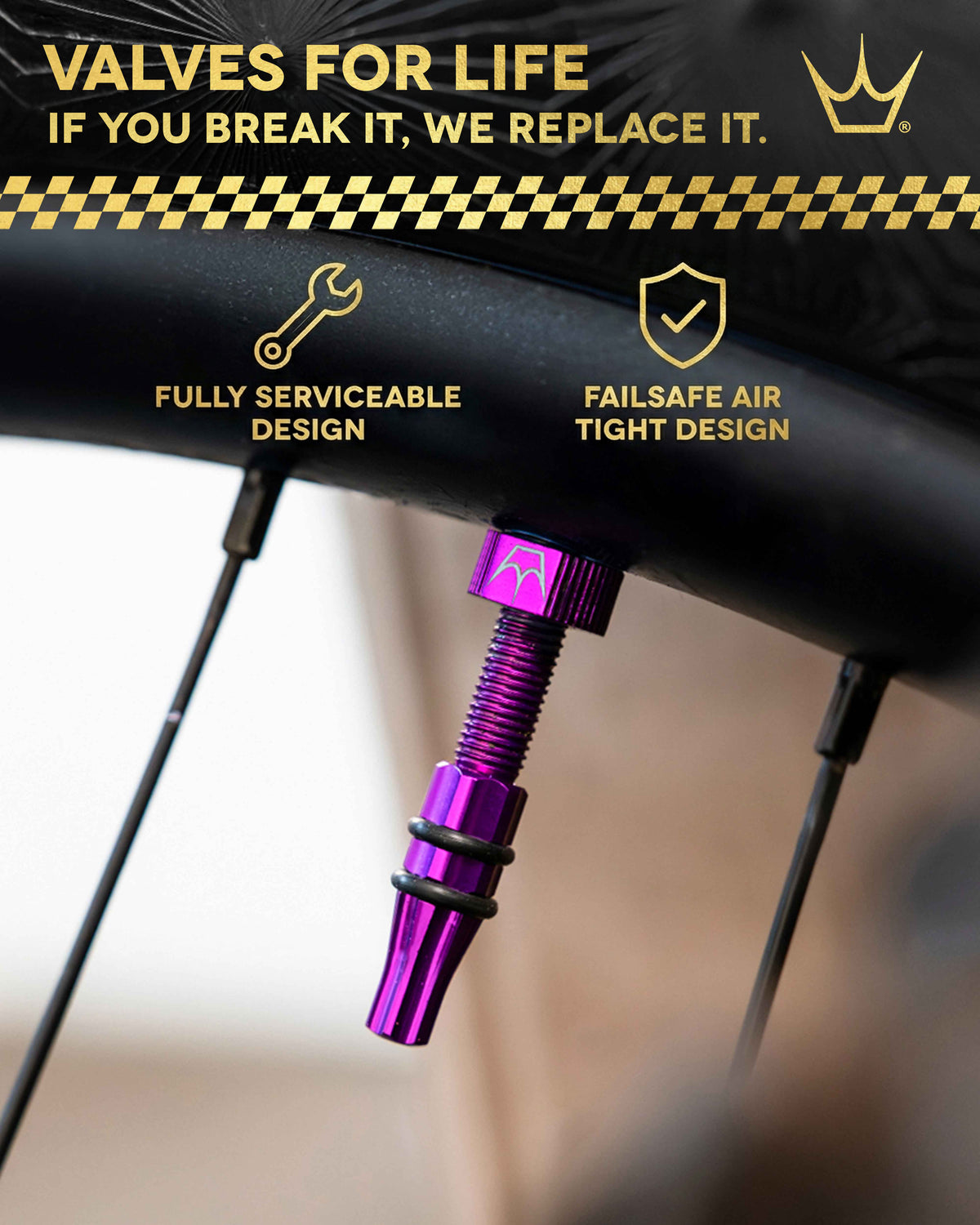 Tubeless-Ventile PEATY'S HOLESHOT FAST FLOW MX 42/60mm (x2) Schwarz