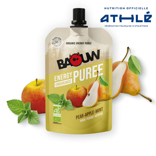 Energiepüree BAOUW Bio Fruchtrezept Birne/Apfel/Minze (90g)