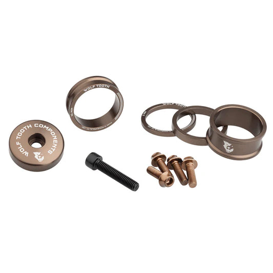 Spacer-Kit, Vorbaukappe und Schrauben WOLFTOOTH BLING KIT Espresso