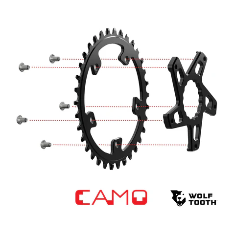 Kettenblattspinne WOLF TOOTH CAMO M5 Sram Direct Mount Boost Offset 3mm Schwarz