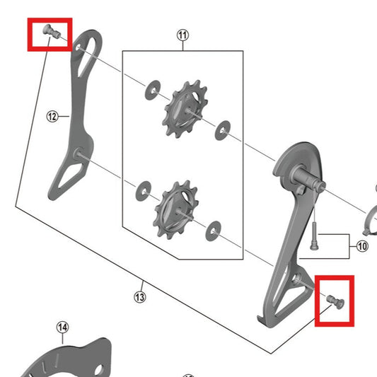 Rollenschrauben SHIMANO RD-R9250 (x2)