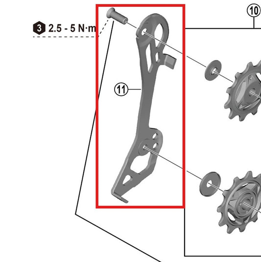 Internes Schaltauge Hinterbauschaltwerk SHIMANO RD-R7100