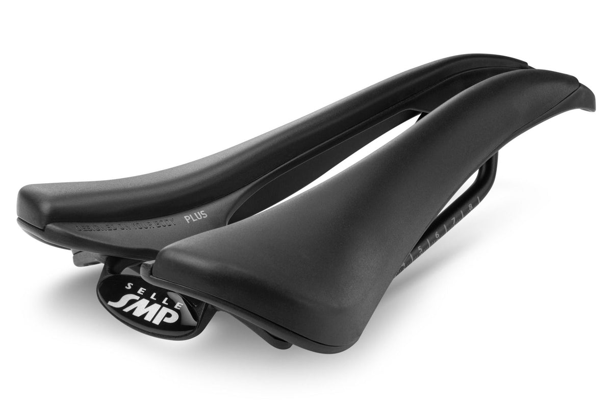 Sattel SMP EVO PLUS Breite 140mm Edelstahlschienen Schwarz