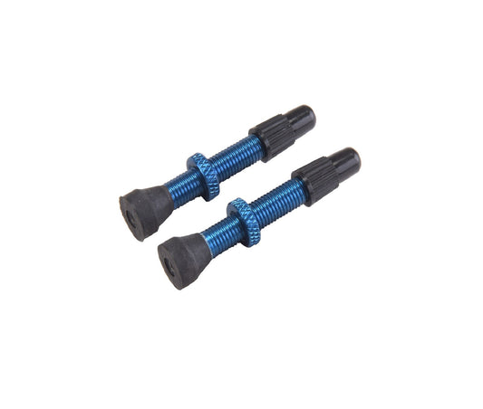 Set mit 2 Presta-Ventilen VAR Aluminium 35 mm Blau