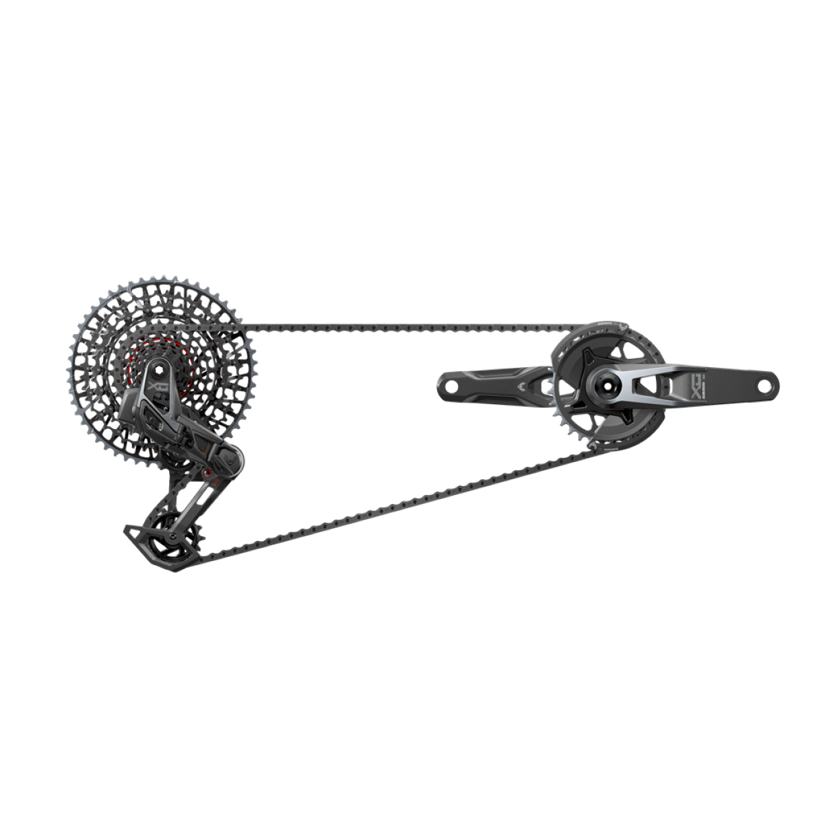 SRAM X0 EAGLE T-TYPE 12-fach AXS Q174 DUB Wide Schaltgruppe, 32 Zähne, 10–52, V2, USB-C