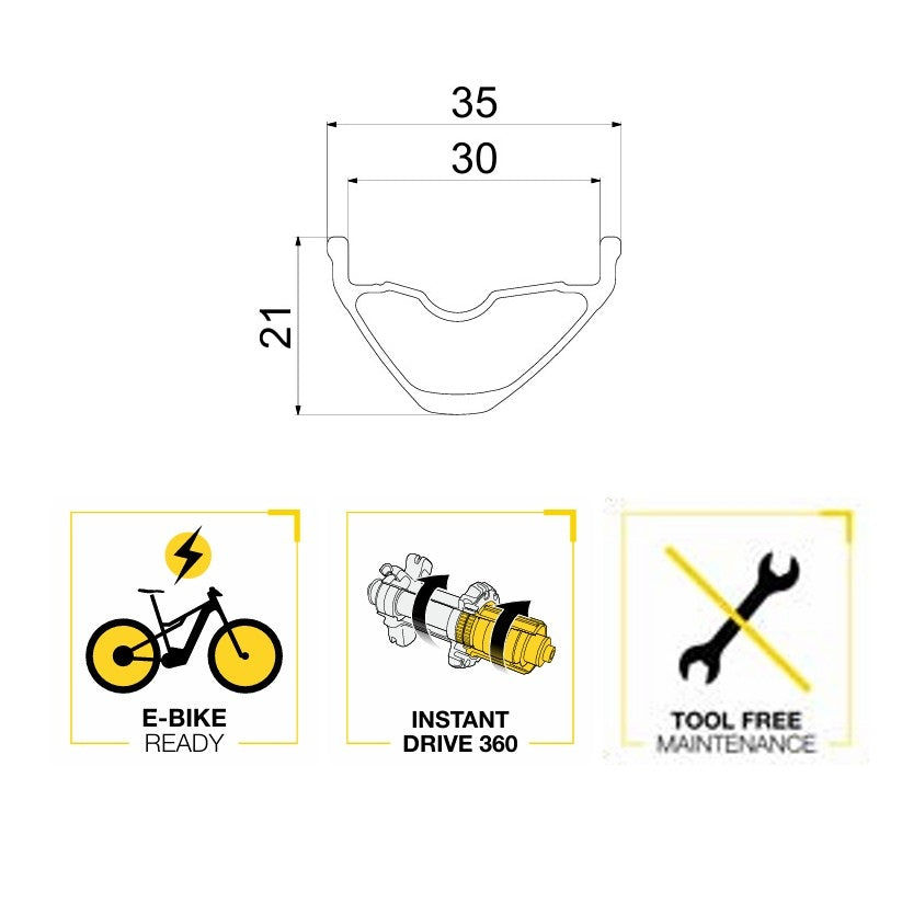 Hinterrad MAVIC E-CROSSRIDE 1 29" 30mm 12x148mm Boost
