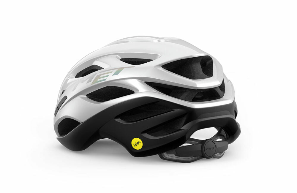 MET ESTRO MIPS Rennradhelm Holografisch Weiß Matt/Glänzend