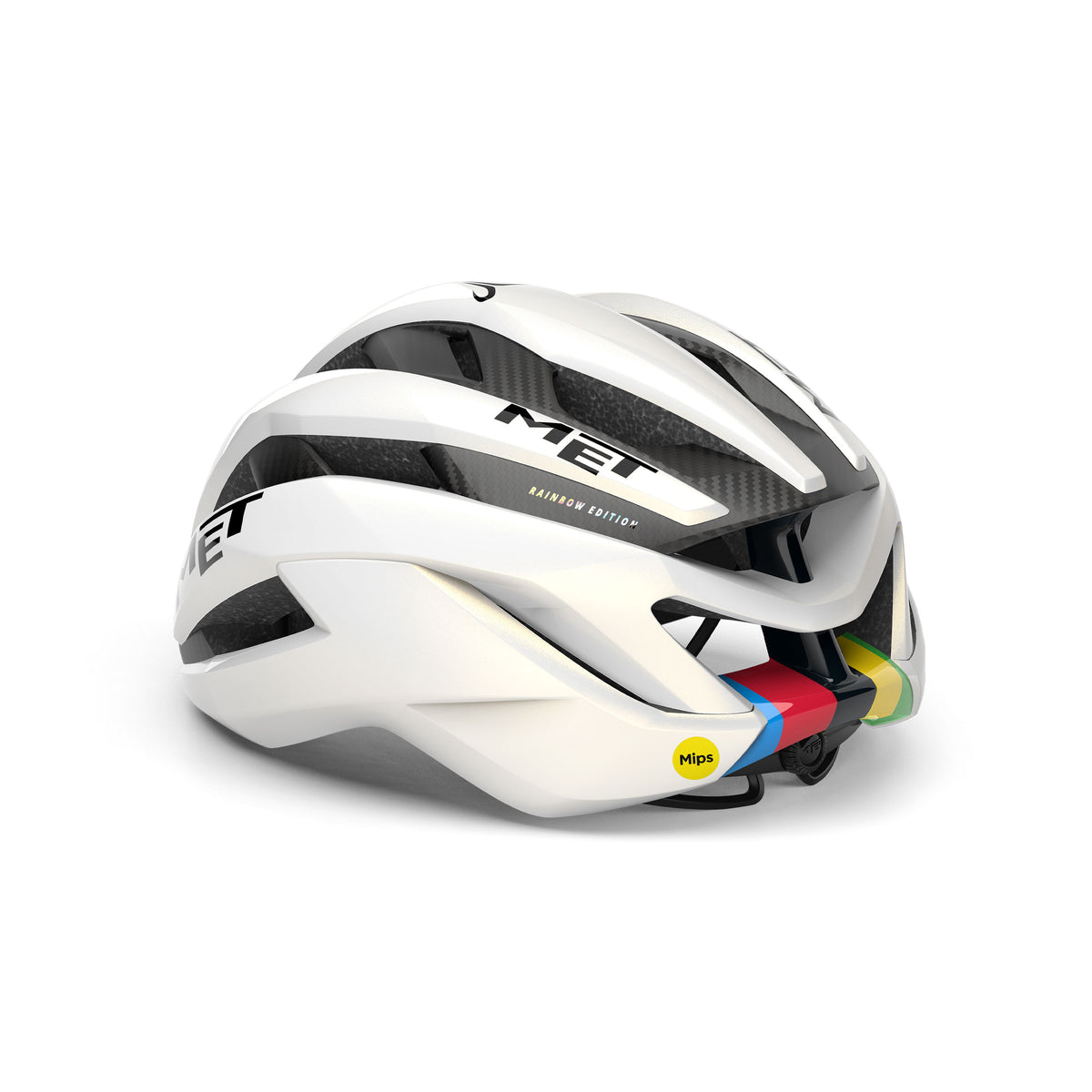 Rennhelm MET TRENTA 3K CARBON - Limitierte Auflage Tadej Pogacar World Champion Rainbow