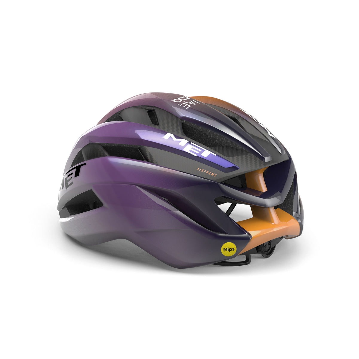Rennradhelm MET TRENTA 3K CARBON MIPS UAE TEAM ADQ 2026 Violett/Orange