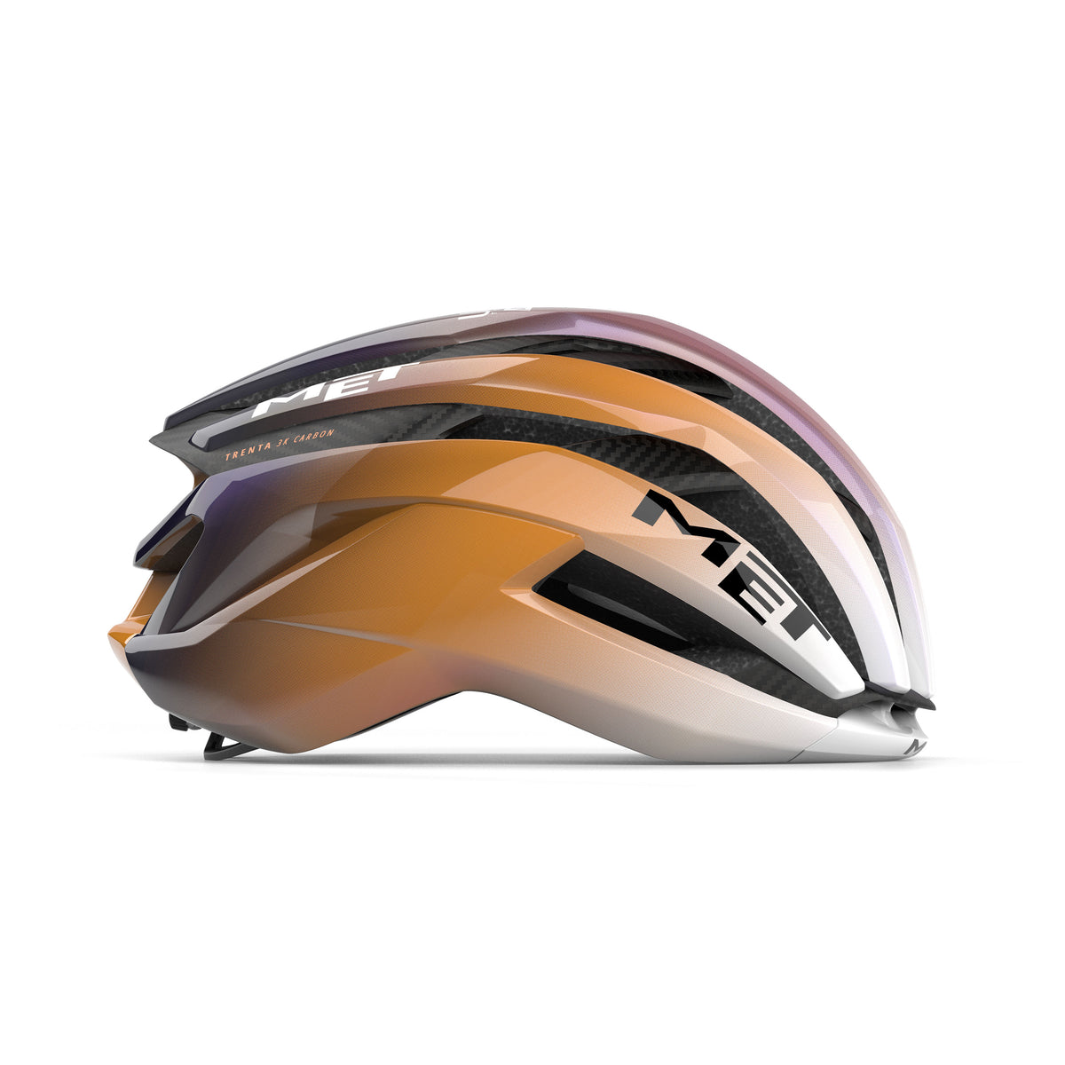 Rennradhelm MET TRENTA 3K CARBON MIPS UAE TEAM ADQ 2026 Violett/Orange