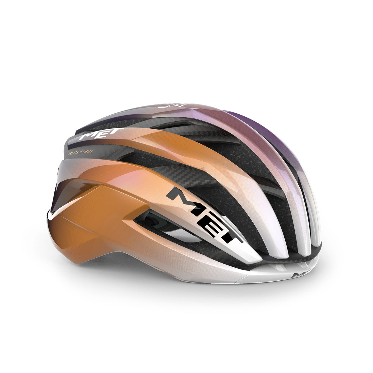 Rennradhelm MET TRENTA 3K CARBON MIPS UAE TEAM ADQ 2026 Violett/Orange