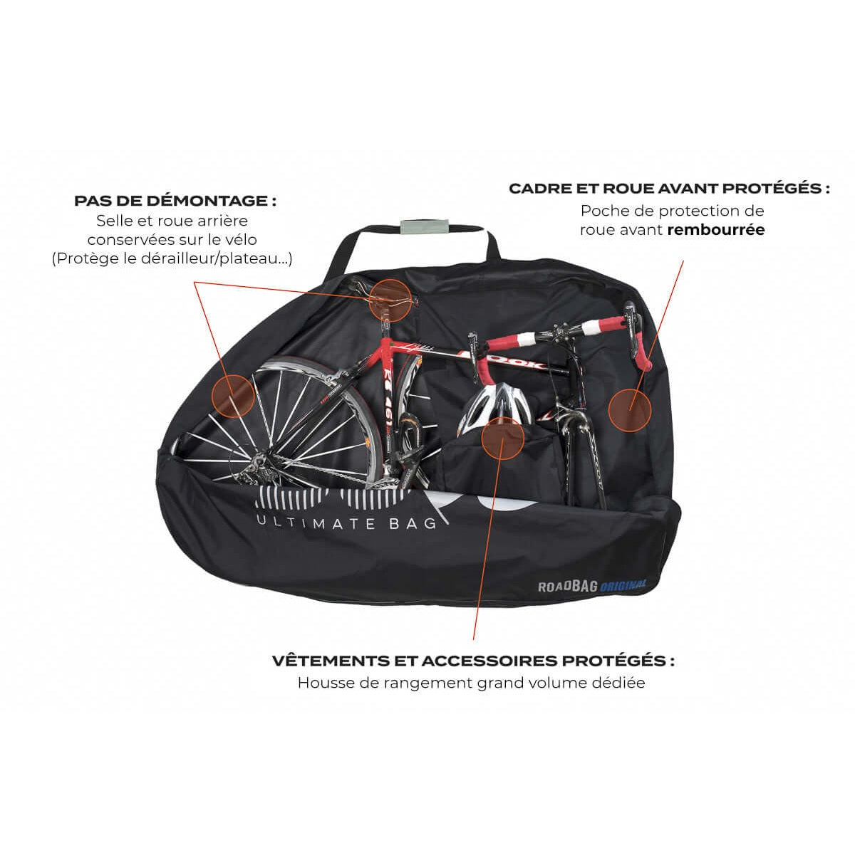 Rennrad-Fahrradtasche BUDS ROADBAG ORIGINAL Schwarz