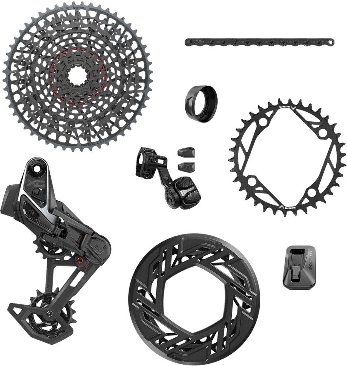 SRAM X0 EAGLE E-MTB 104BCD AXS T-TYPE Schaltgruppe, 36 Zähne, 10–52, USB-C