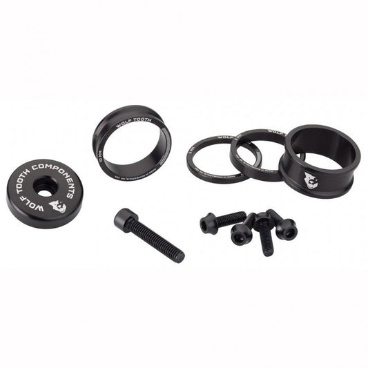 Spacer-Kit, Vorbaukappe und Schrauben WOLFTOOTH BLING KIT Schwarz