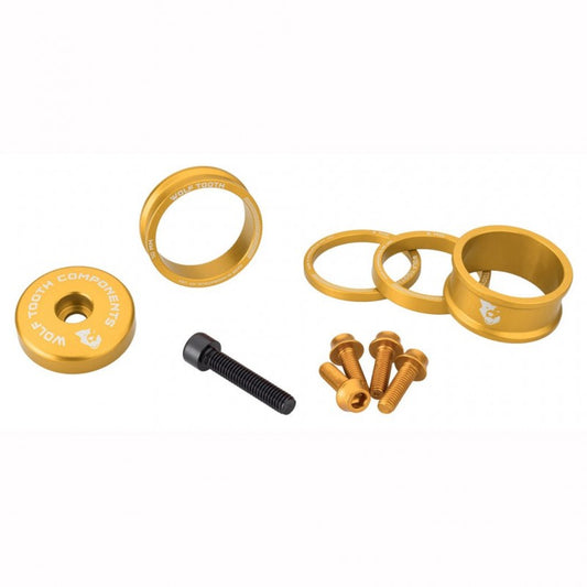 Spacer-Kit. Vorbaukappe und Schrauben WOLFTOOTH BLING KIT Gold