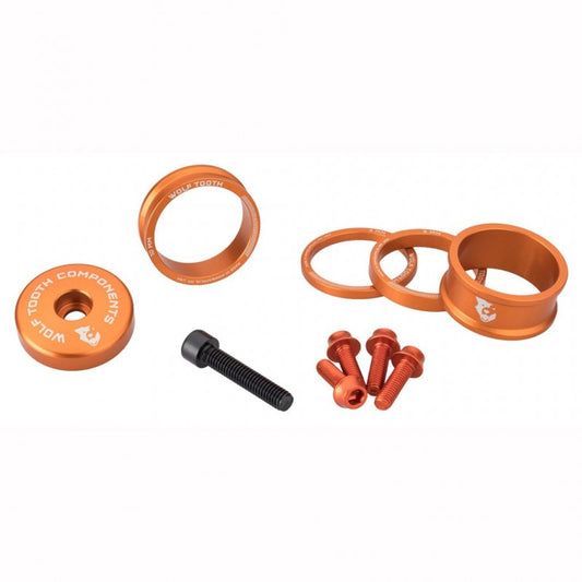 Spacer-Kit, Vorbaukappe und Schrauben WOLFTOOTH BLING KIT Orange